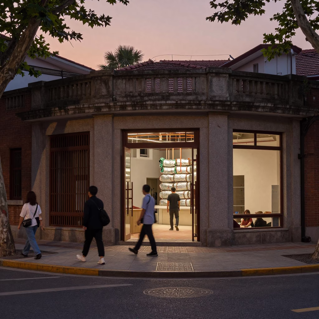 Shanghai Before Dusk at Copper-toned Light Before Dusk in in Shanghai, China