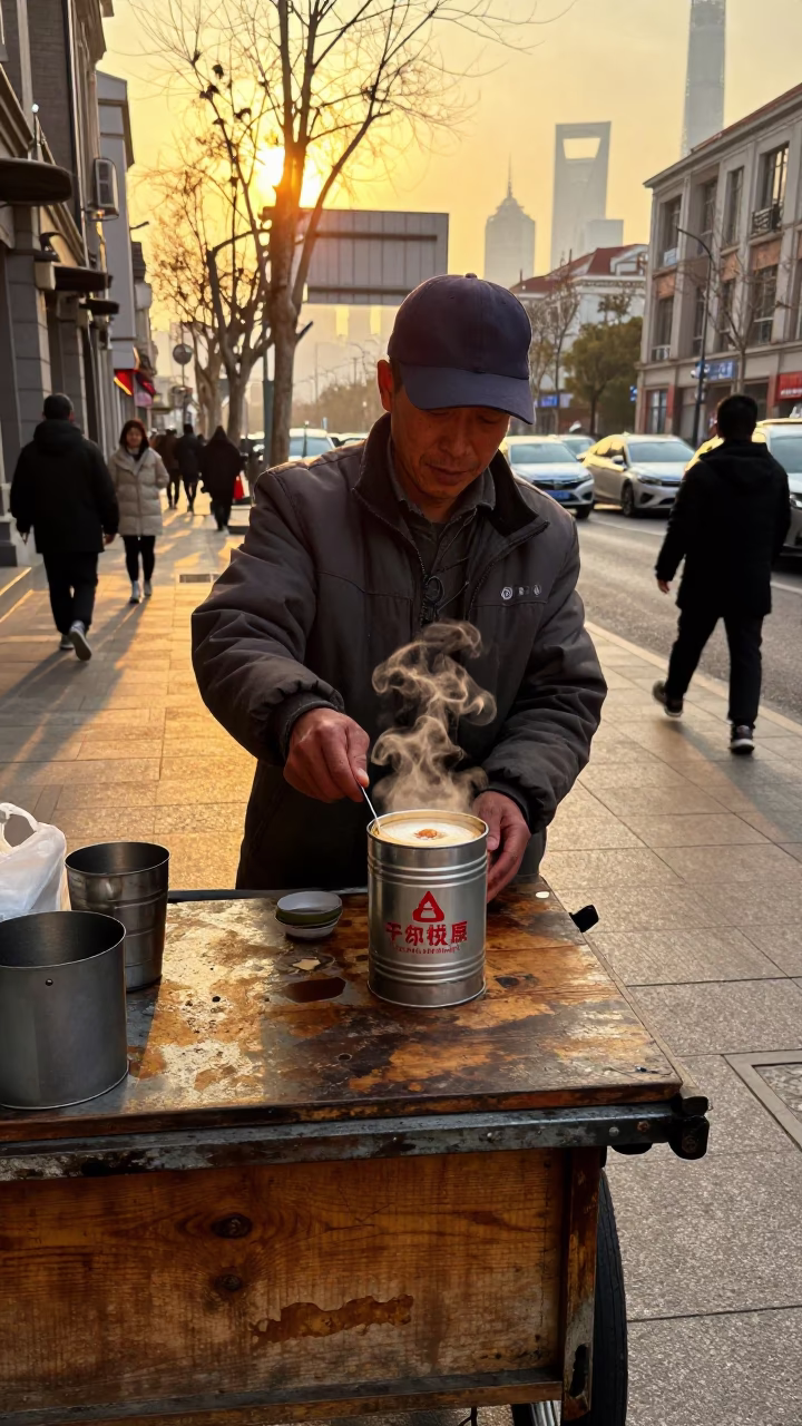 Shanghai Coffee Tin at Golden Hour in in Shanghai, China