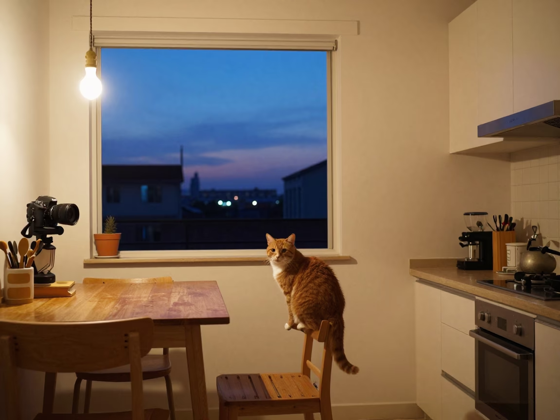 Shanghai Kitchen Interior at Indigo Twilight After Sunset in in Shanghai, China