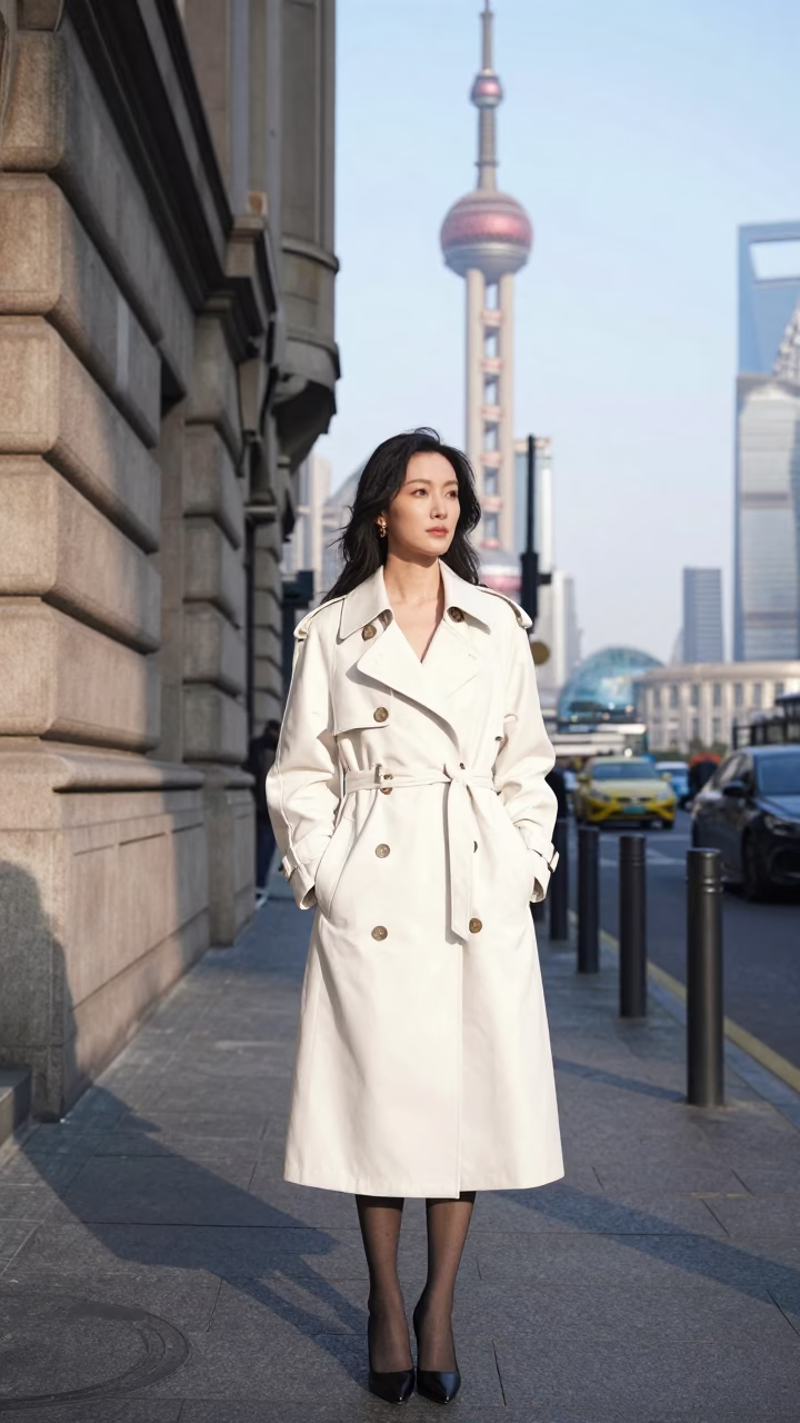 Shanghai Woman at The Early Afternoon Light in in Shanghai, China