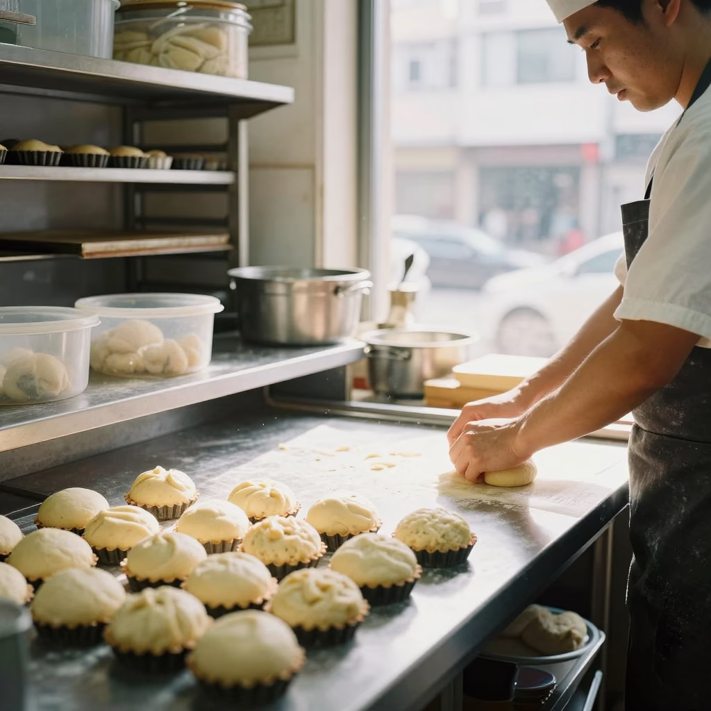 Shaping Dough in Hong Kong in in Hong Kong, Hong Kong