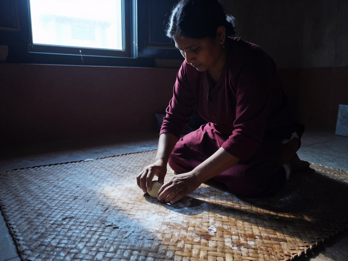 Shaping Dough in Kathmandu in in Kathmandu, Nepal