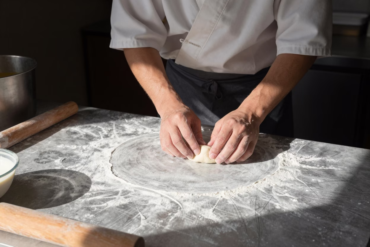 Shaping Dough in Kyoto in in Kyoto, Japan