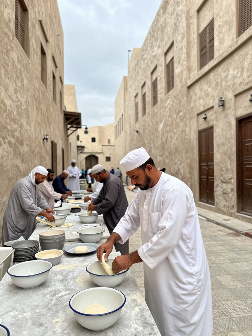 Shaping Dough in Muscat in in Muscat, Oman