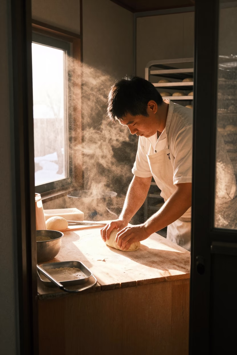 Shaping Dough in Sapporo in in Sapporo, Japan