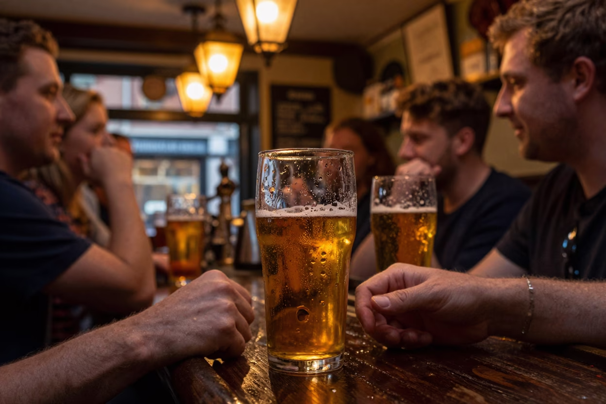 Sharing Drinks in Dublin in in Dublin, Ireland
