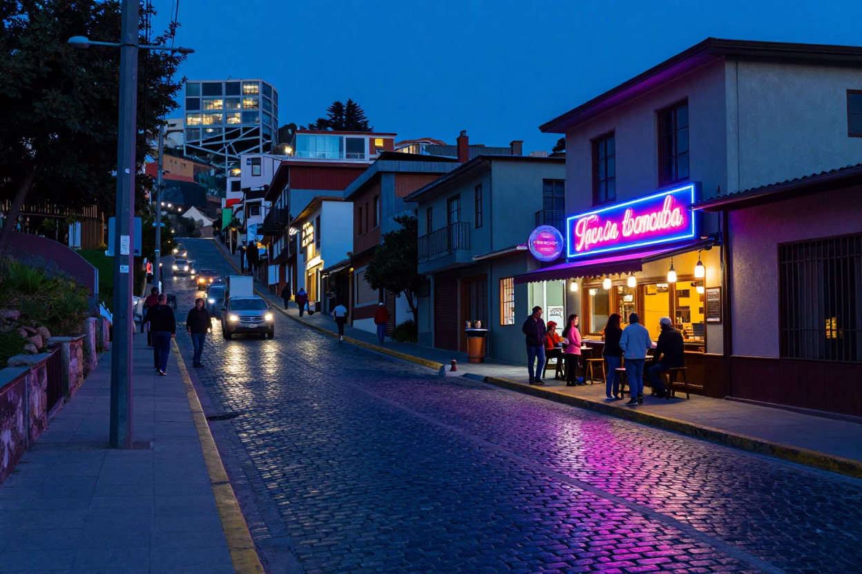 Sharing Fondue in Valparaiso in in Valparaiso, Chile