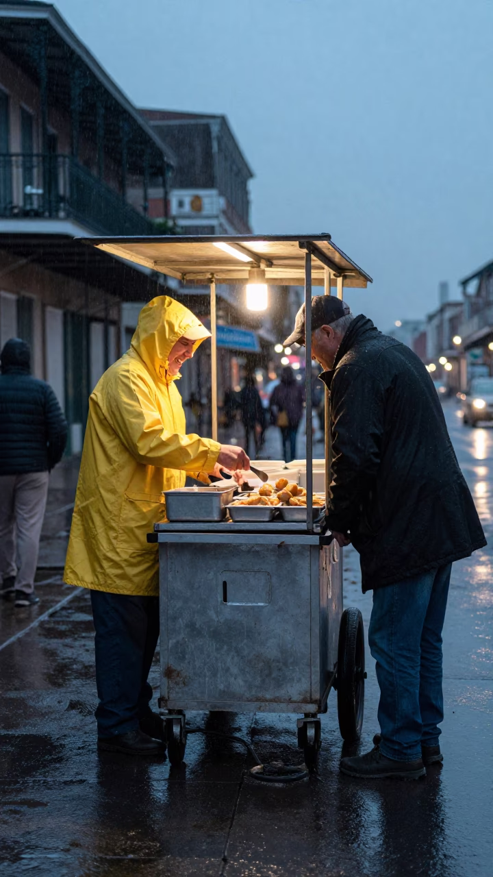 Sharing Laughter in New Orleans at Dusk Light in in New Orleans, Louisiana, United States