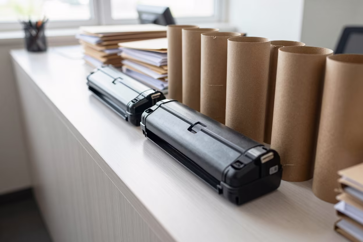 Sharjah Office Reception Desk with Toner Key Rail in at an office reception desk near Sharjah