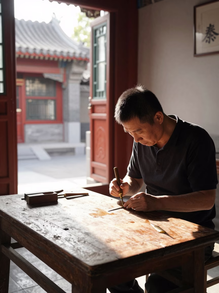 Sharpening Awl in Beijing in in Beijing, China