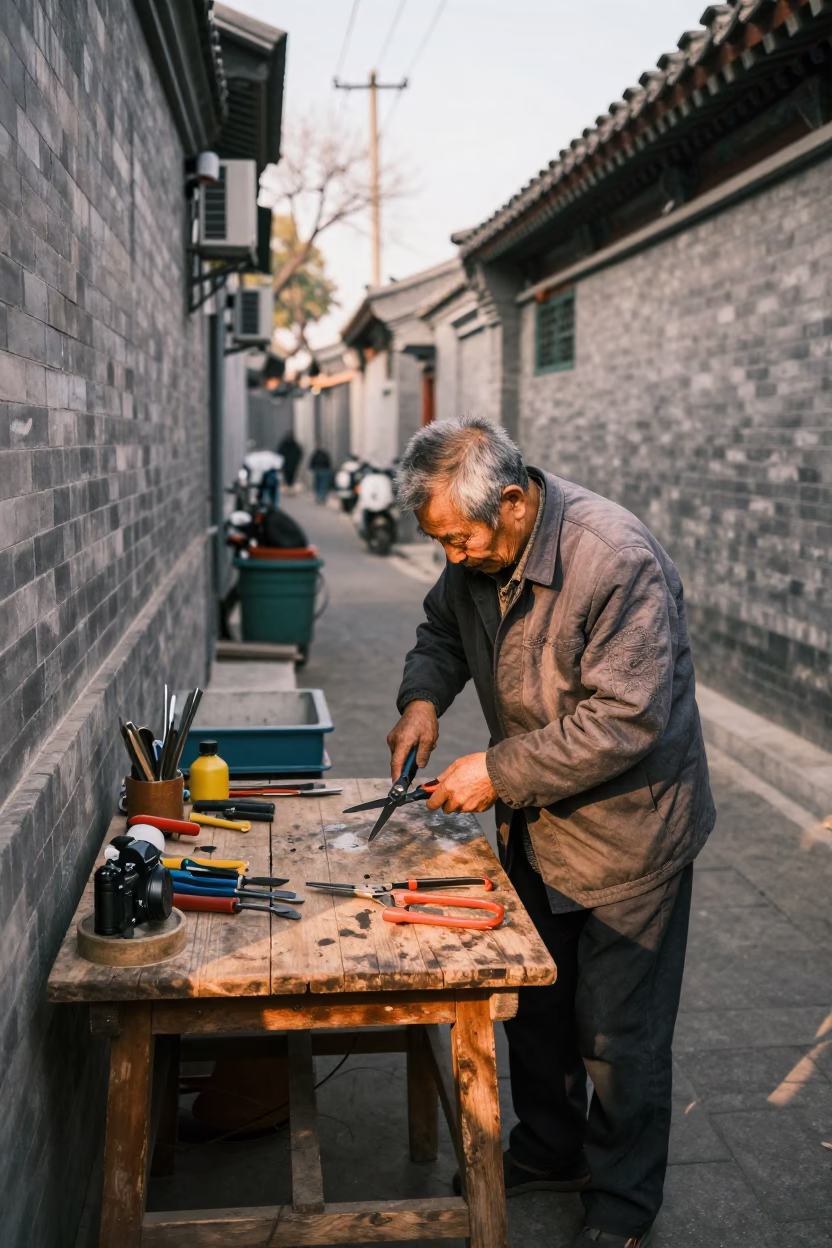Sharpening Shears in Beijing in in Beijing, China