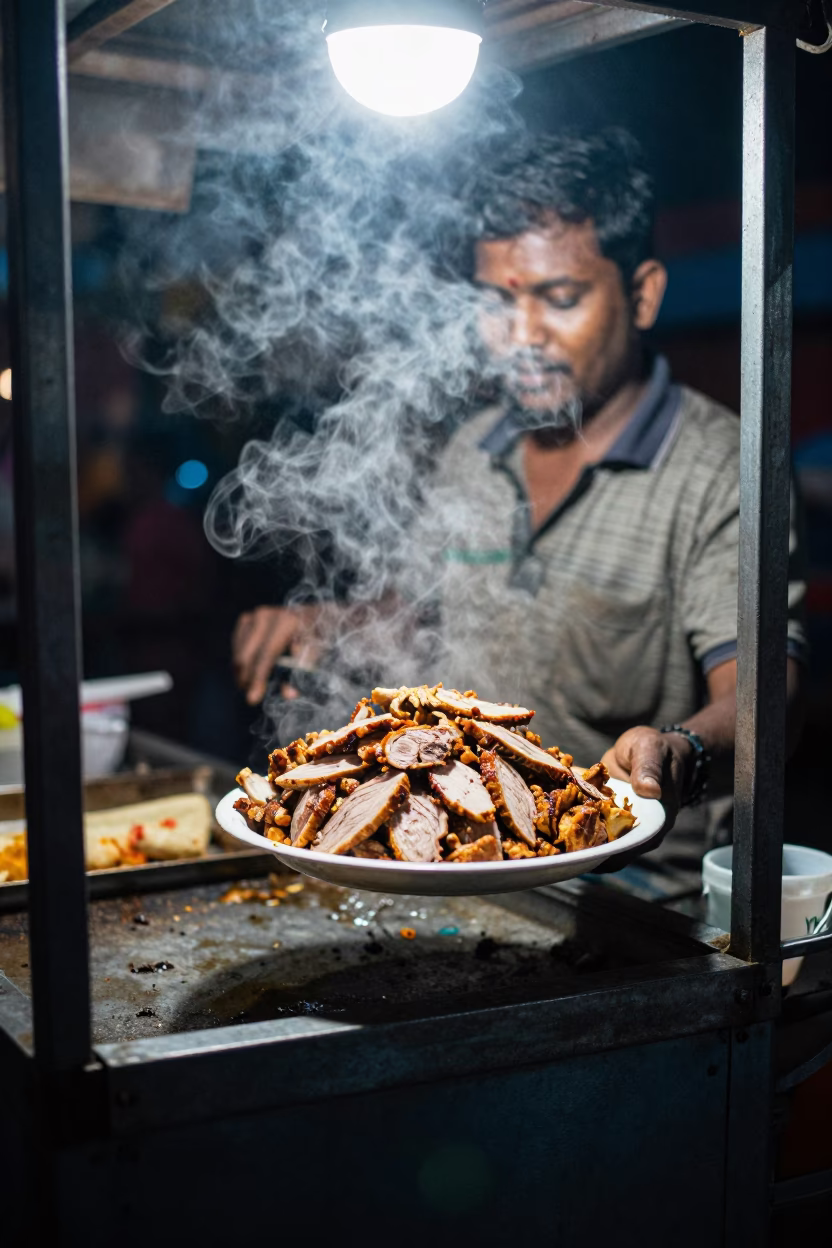 Shawarma Plate in Mumbai at Deep In The Night Light in in Mumbai, India