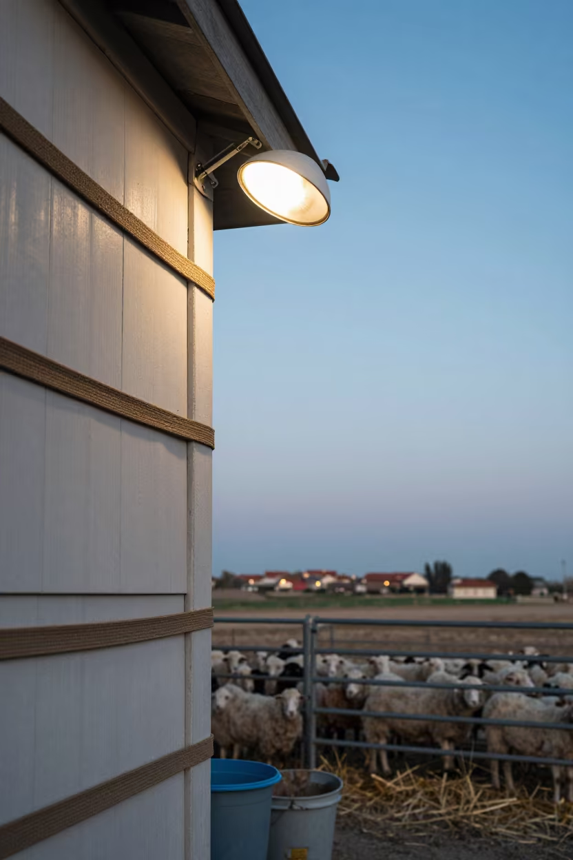 Sheep Draft Panel Hinge Cup in Twilight Corral in inside a ranch corral in Iraq