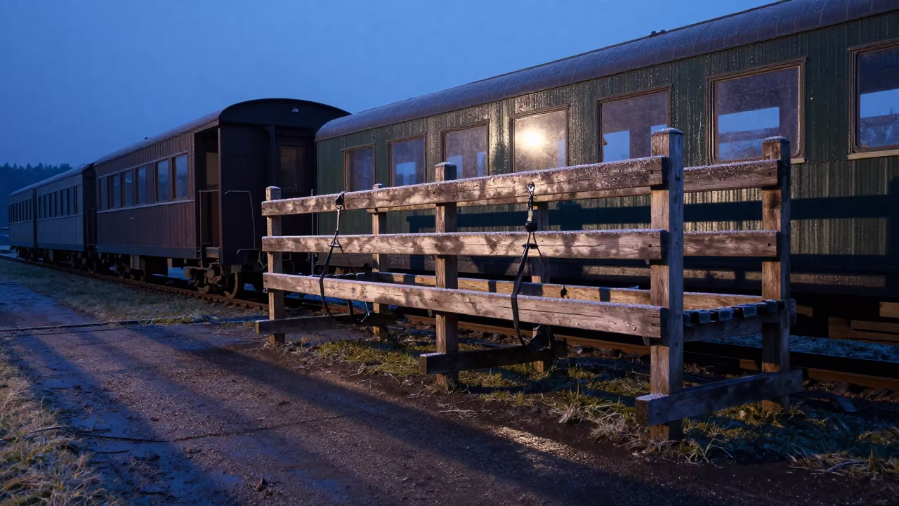 Sheep Harness Rack in Twilight Corral in inside a ranch corral in the Black Forest