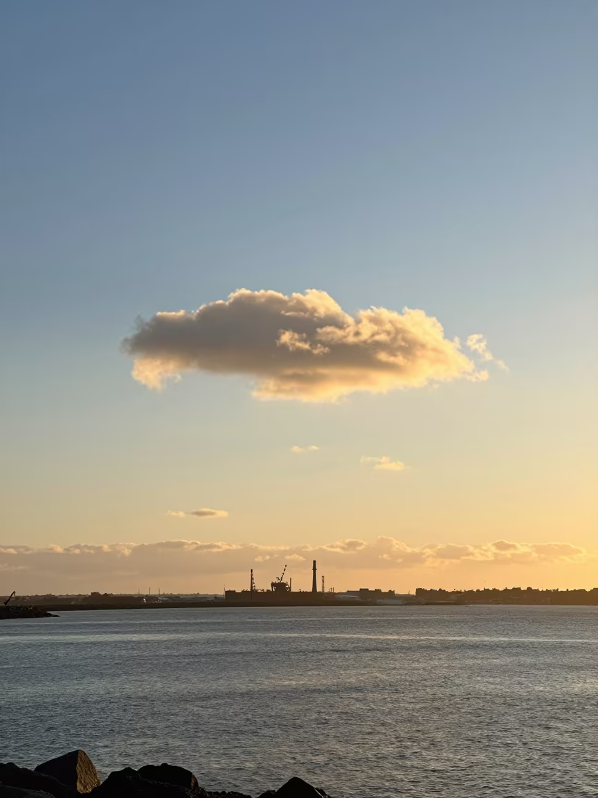 Shelf Cloud Over Durban Harbor at Sunset in near Durban