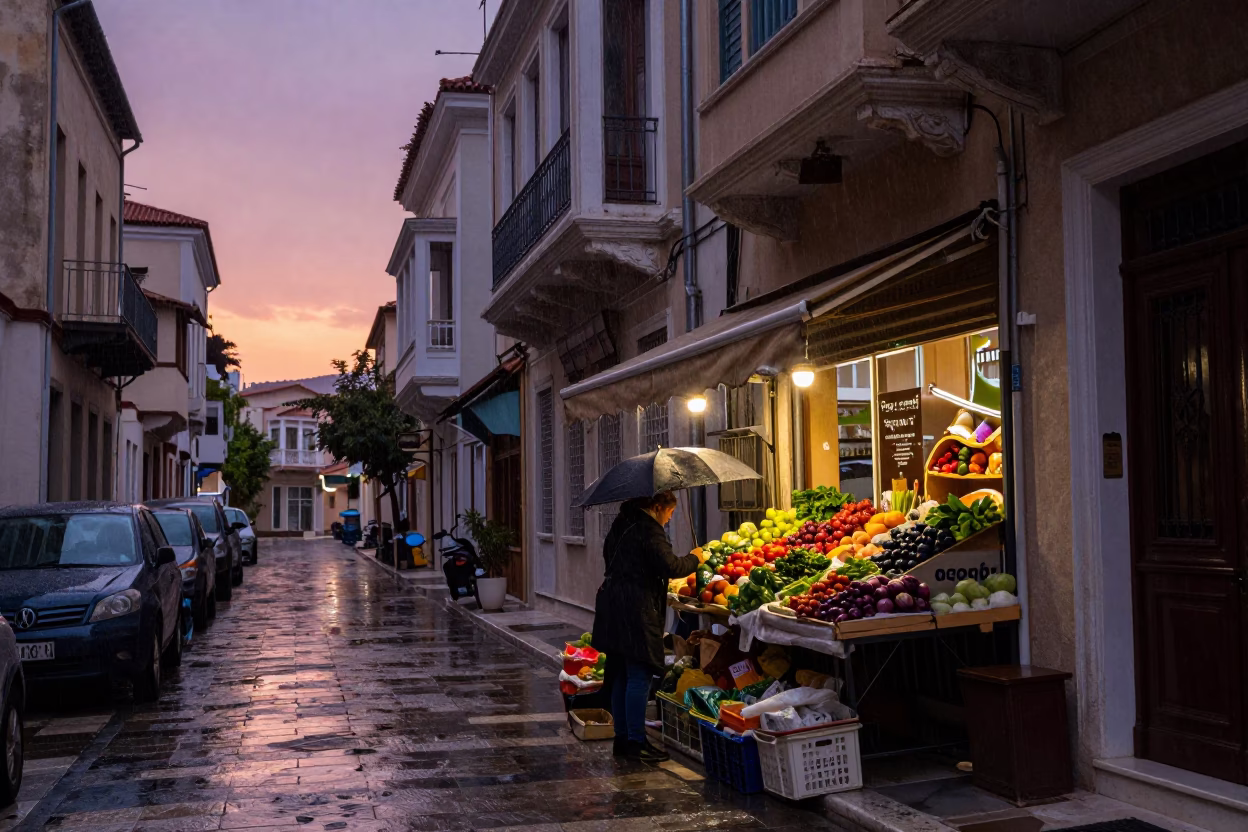 Sheltering Produce in Athens in in Athens, Greece