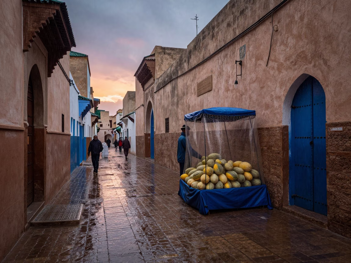 Shielding Melons in Casablanca in in Casablanca, Morocco