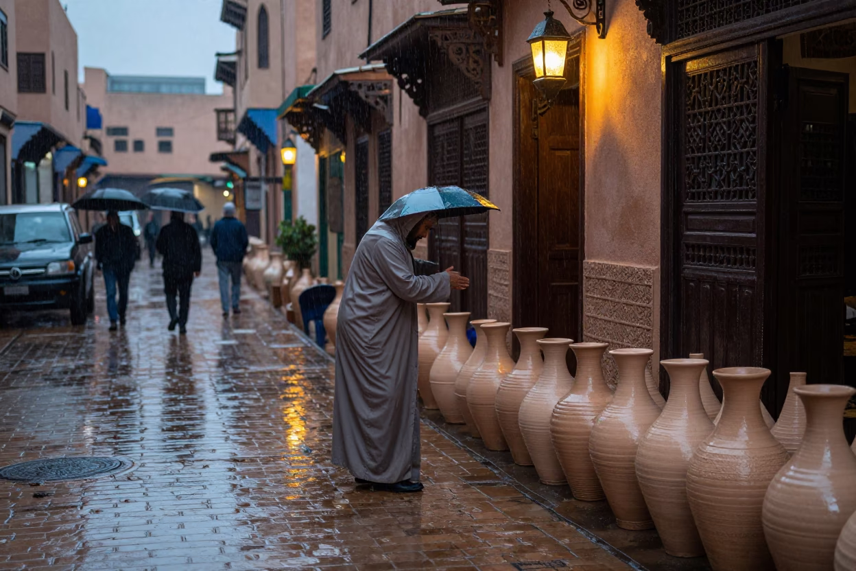 Shielding Pottery in Marrakech in in Marrakech, Morocco