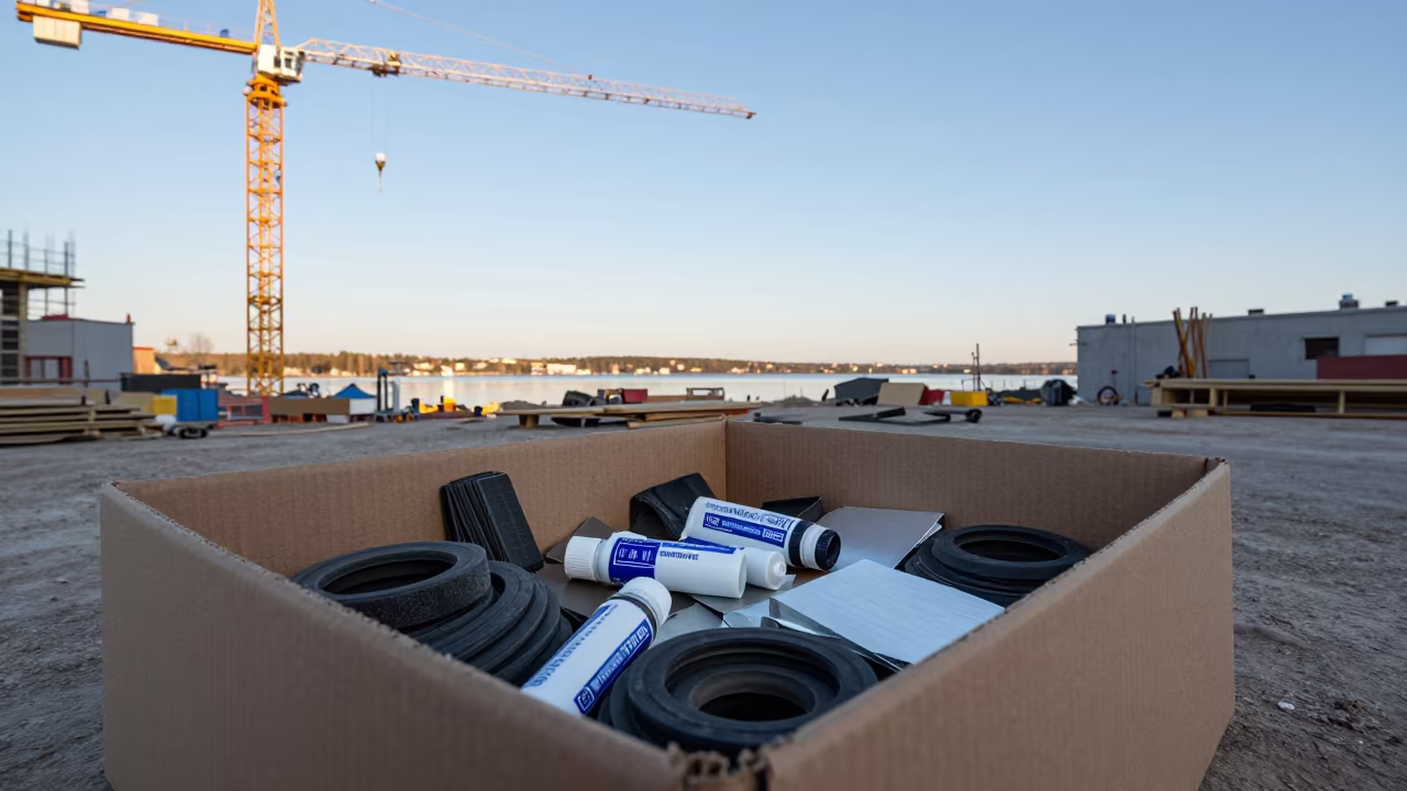 Shim Bin Under Crane Shadow Near Quebec City in beneath a tower crane on open ground near Quebec City
