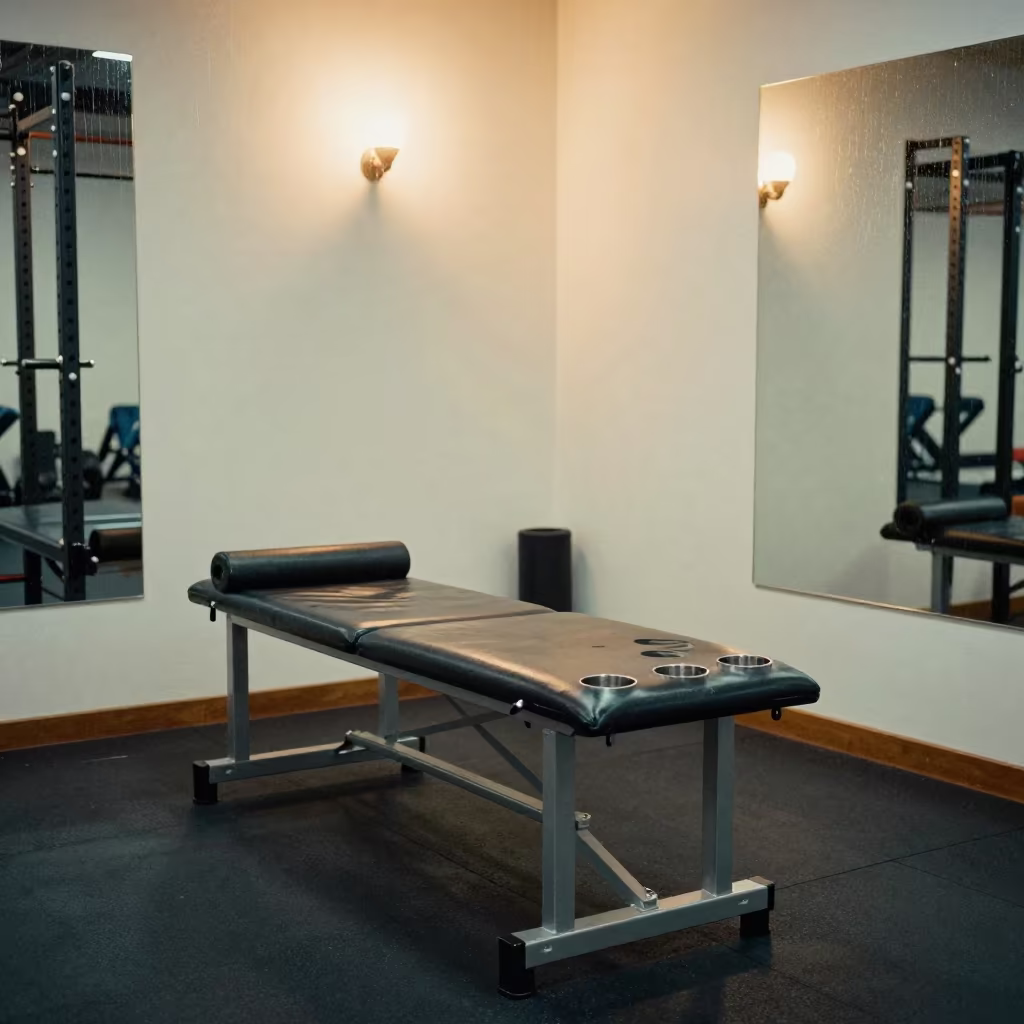 Shim Tray on Strength Floor Before Dawn in inside a recovery lounge beside foam rollers near Loja