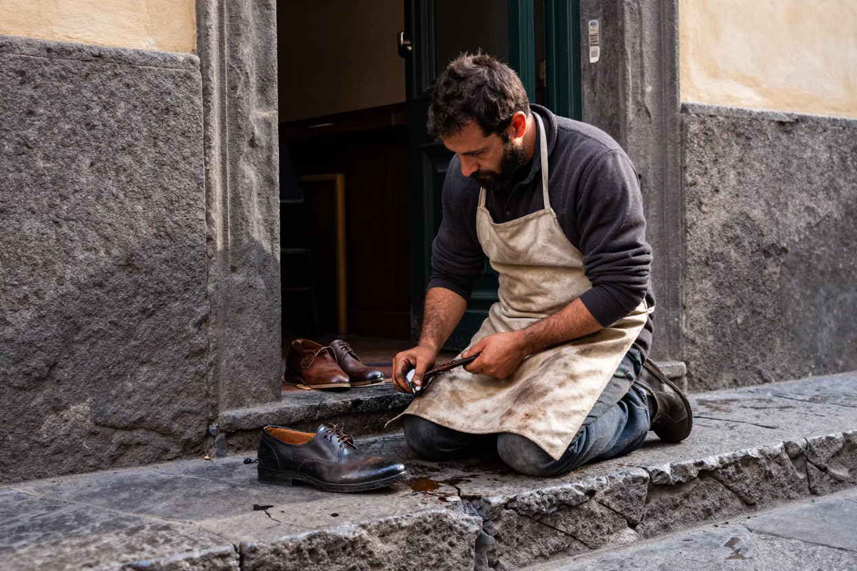 Shiner Working in Naples in in Naples, Italy