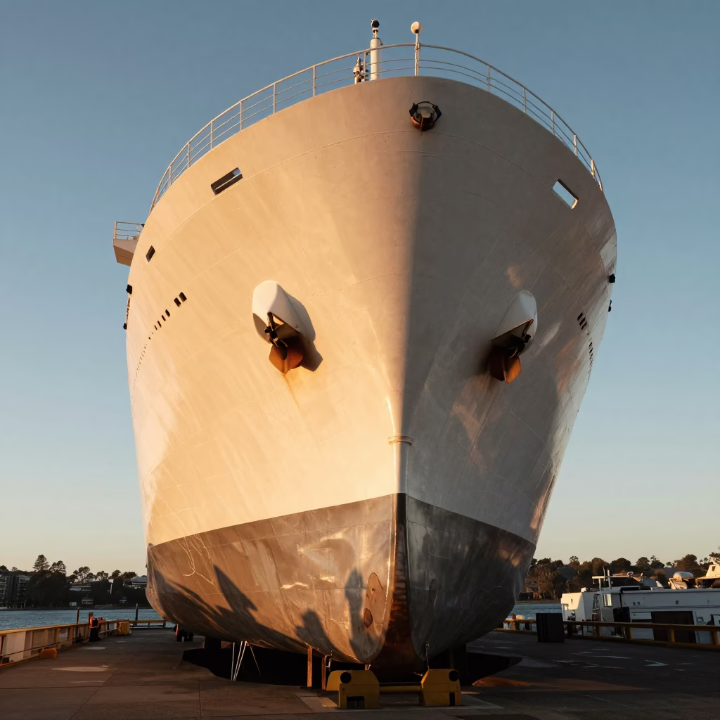 Ship Hull in Sydney at Honeyed Evening Light in in Sydney, New South Wales, Australia