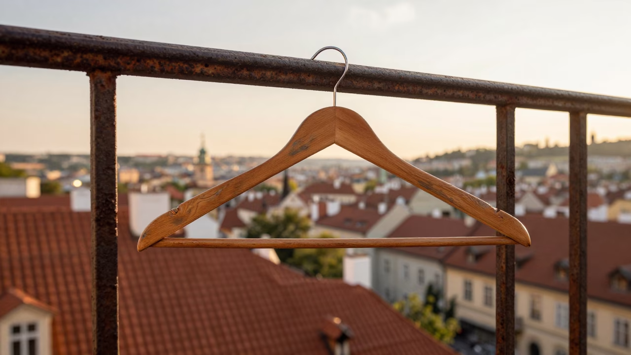 Shirt Hanger in Prague in in Prague, Czech Republic