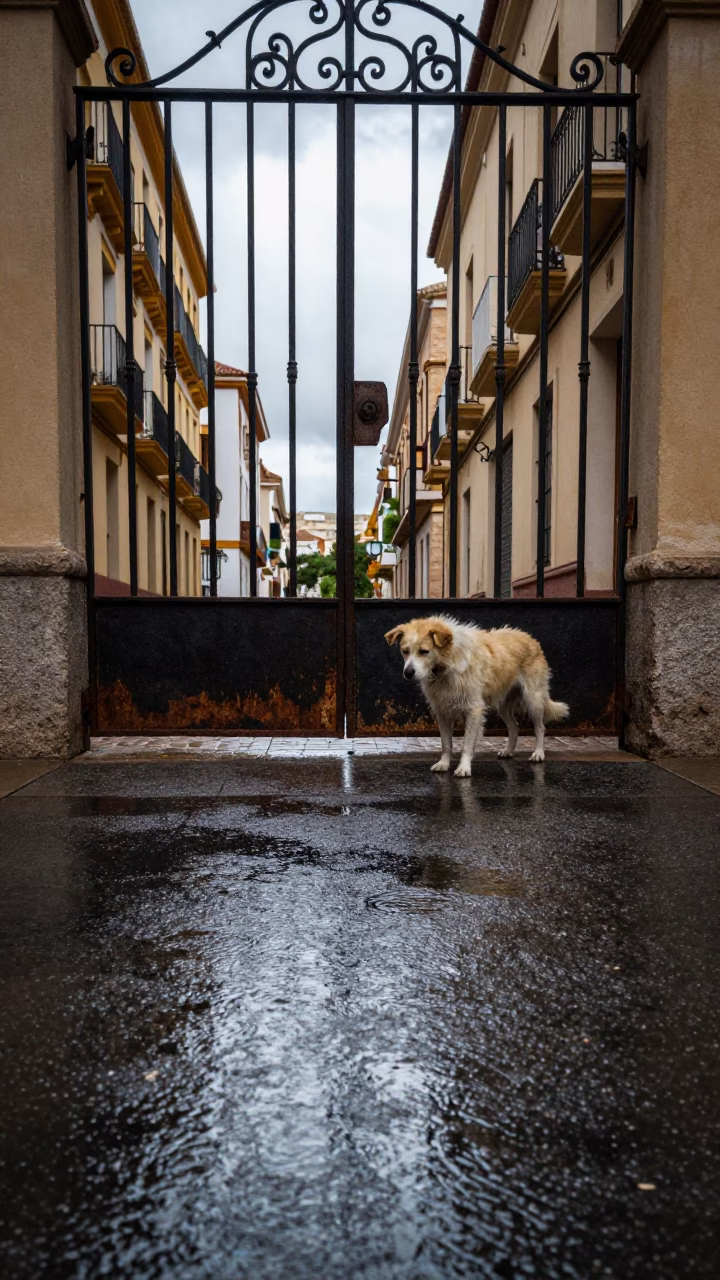 Shivering Dog in Valencia in in Valencia, Spain