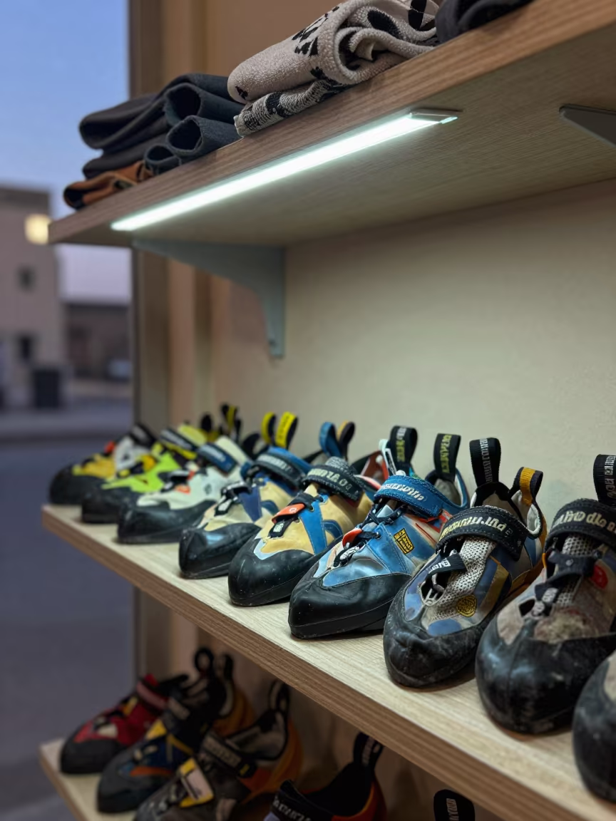 Shoe Deodorizer Shelf in Deir ez-Zor Studio in inside a spin studio under class lights near Deir ez-Zor