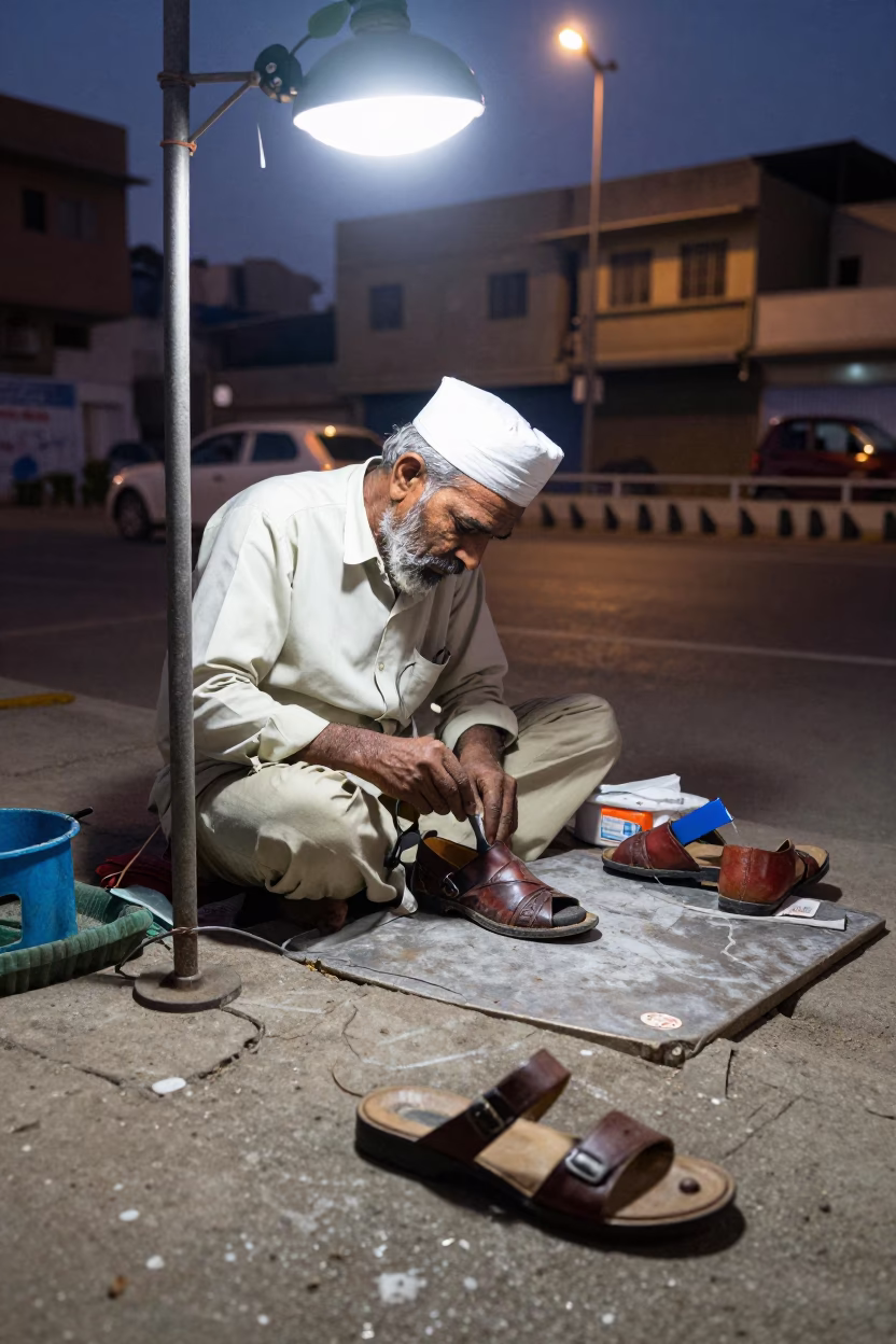 Shoe Shiner in Jaipur in in Jaipur, India