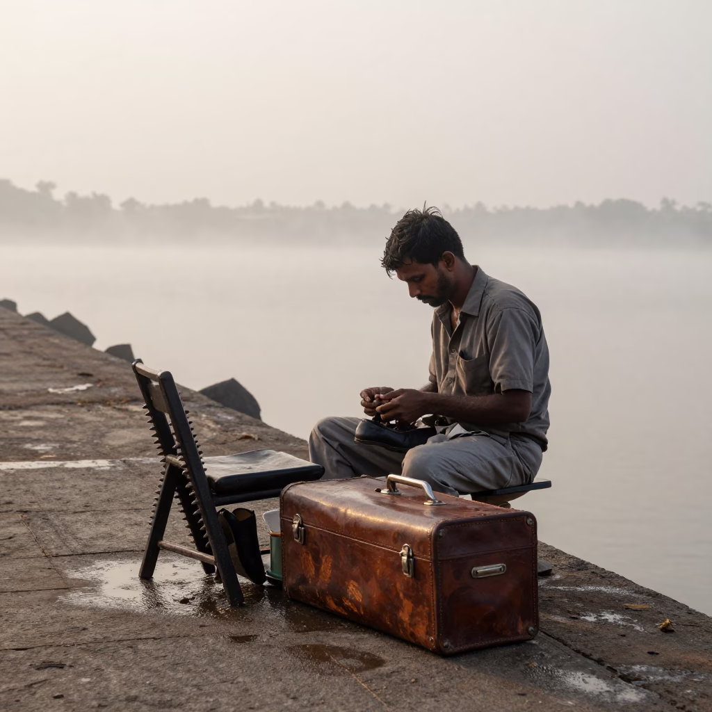 Shoe Shiner in Kochi in in Kochi, India