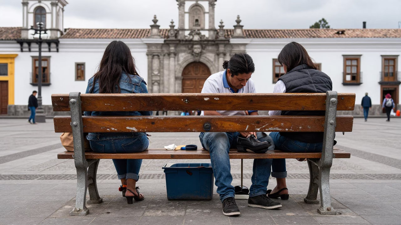 Shoe Shiner in Quito in in Quito, Ecuador