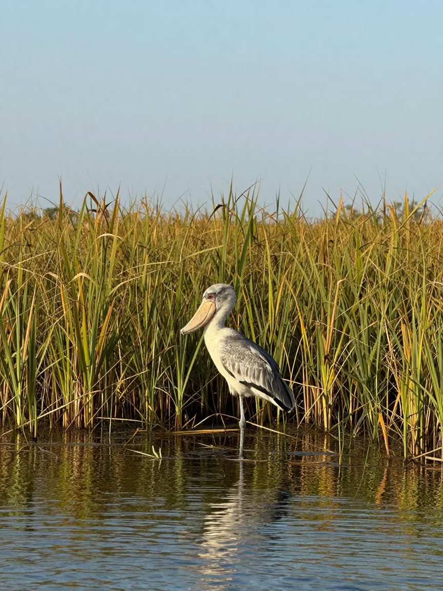 Shoebill Stork in Honduran Papyrus Swamp in in Honduras