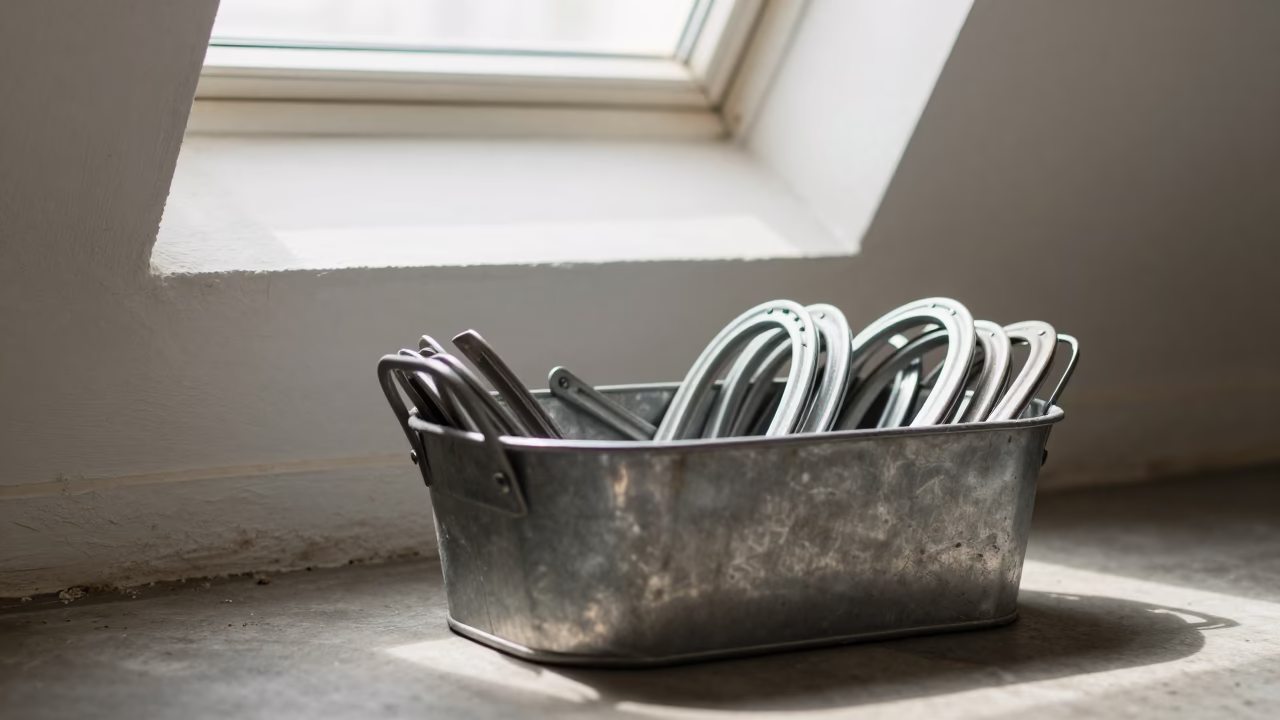 Shoehorn Bin in Stockroom Midday Autumn Light in inside a stockroom behind the sales floor in 10th of Ramadan