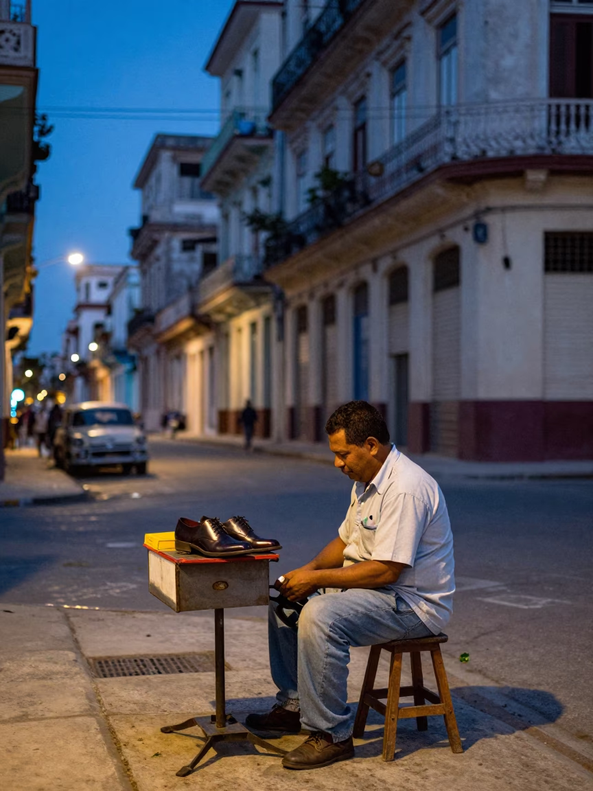 Shoeshine Stand in Havana in in Havana, Cuba