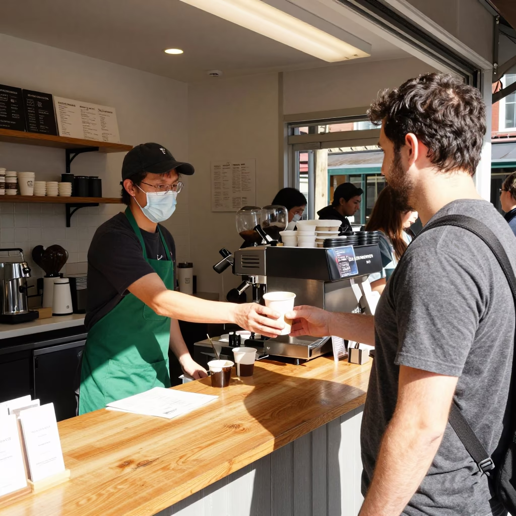 Shop Counter at The Flat Glare Of Noon Light in Seattle in in Seattle, Washington, United States