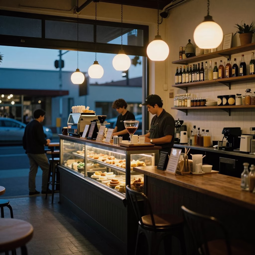 Shop Counter in San Diego at The Still Hours Before Dawn Light in in San Diego, California, United States