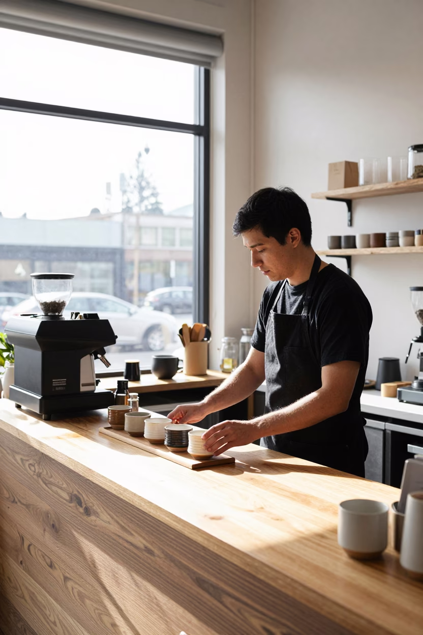 Shop Counter in Seattle at Late Morning Light in in Seattle, Washington, United States
