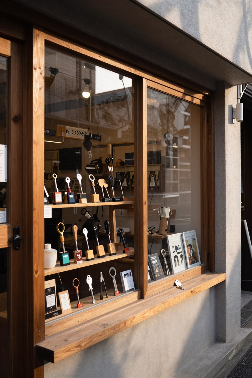 Shop Display at The Early Afternoon Light in Tokyo in in Tokyo, Japan