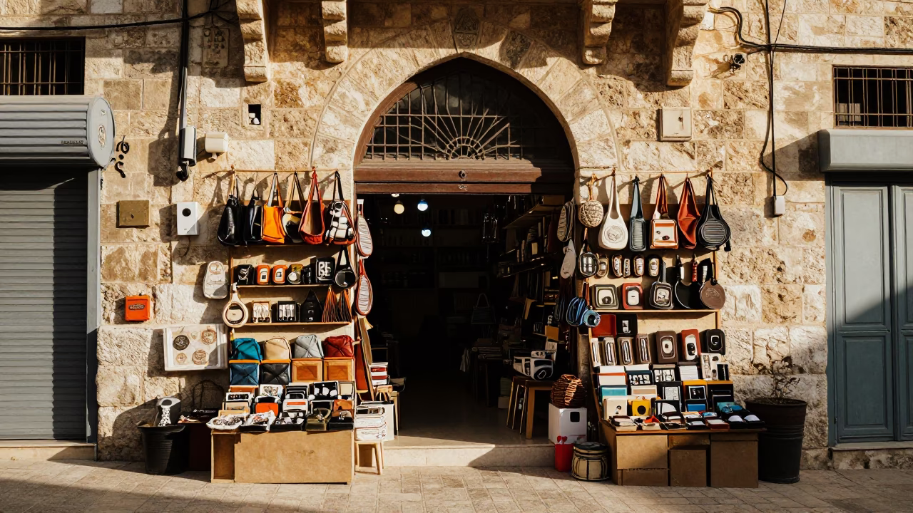 Shop Display in Amman at The Early Afternoon Light in in Amman, Jordan