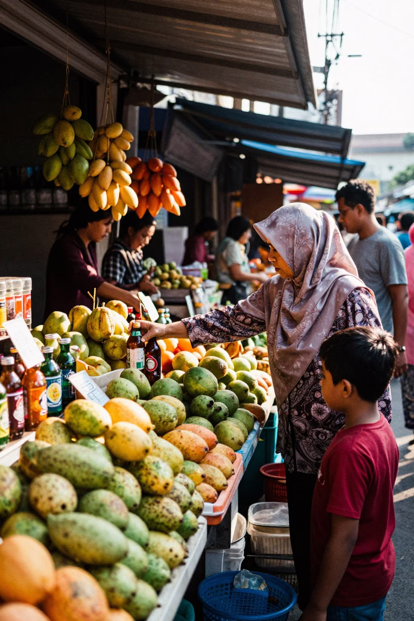 Shop Display in Surabaya at The Early Afternoon Light in in Surabaya, Indonesia