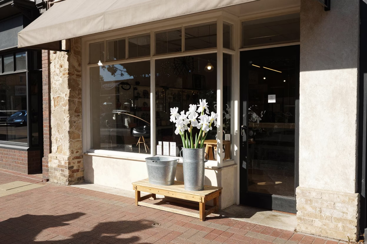 Shop Exterior in Austin at Midday Light in in Austin, Texas, United States