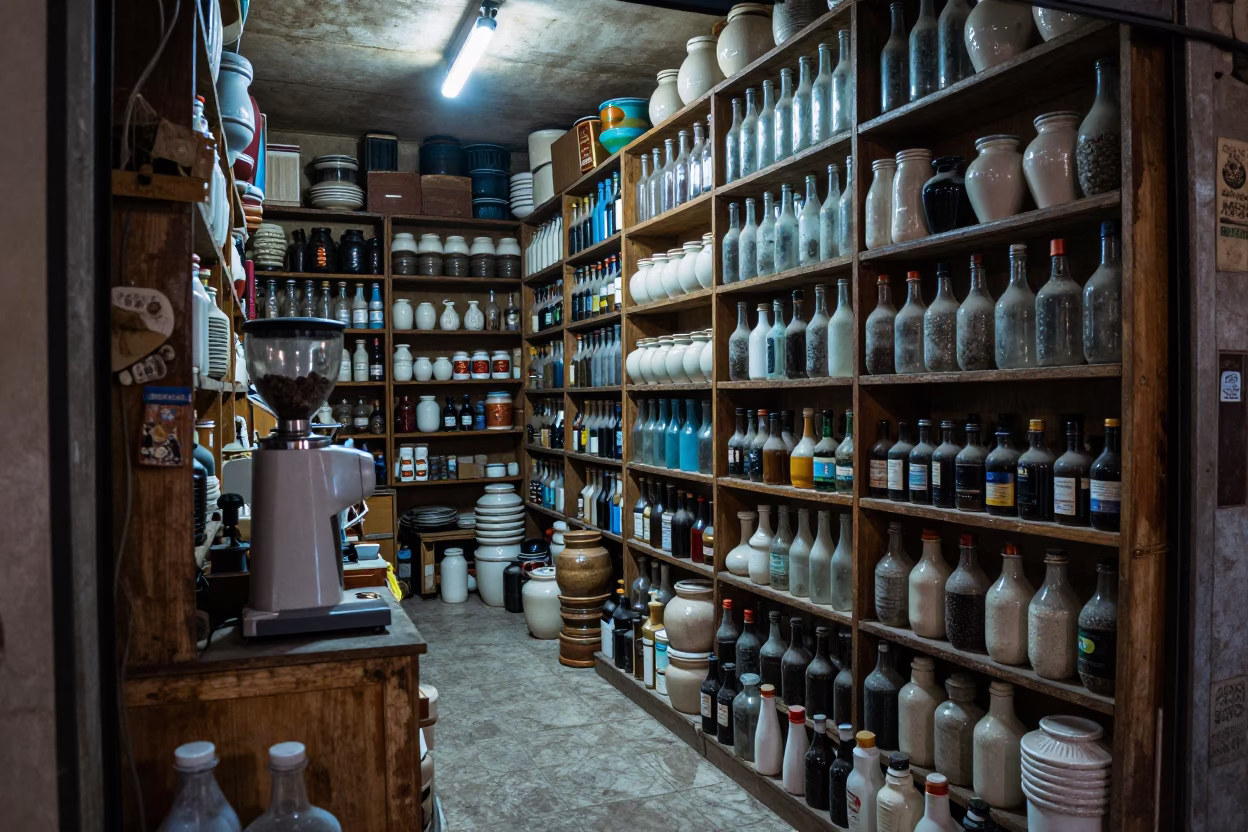Shop Interior at Early Morning Light in Cairo in in Cairo, Egypt