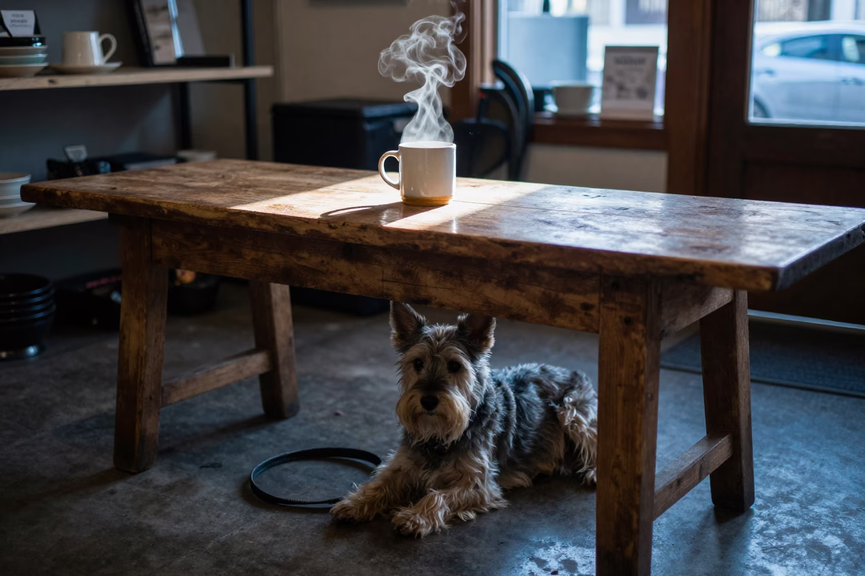 Shop Interior at Early Morning Light in Vancouver in in Vancouver, British Columbia, Canada