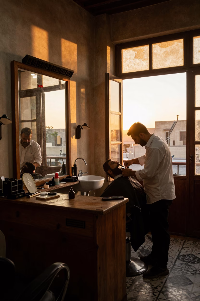 Shop Interior in Alexandria at Sunset Light in in Alexandria, Egypt