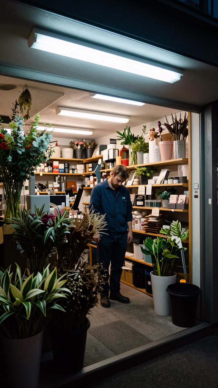 Shop Interior in Bergen at Late At Night Light in in Bergen, Norway