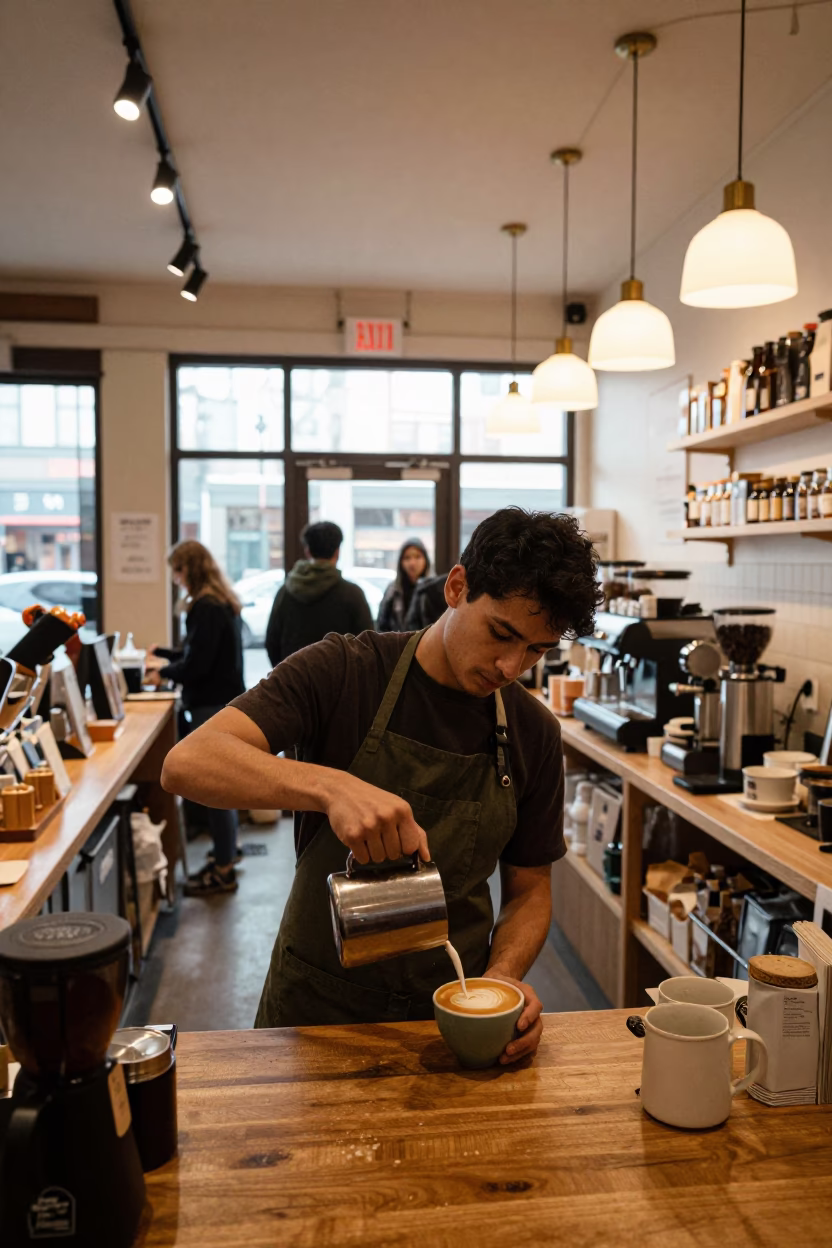 Shop Interior in Seattle at The Early Morning Light in in Seattle, Washington, United States