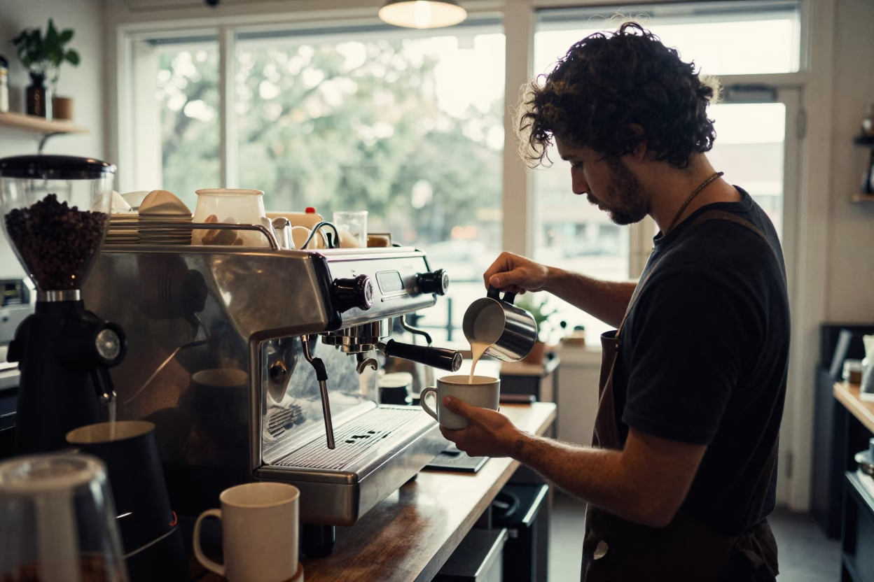 Shop Scene in Austin at The Early Morning Light in in Austin, Texas, United States