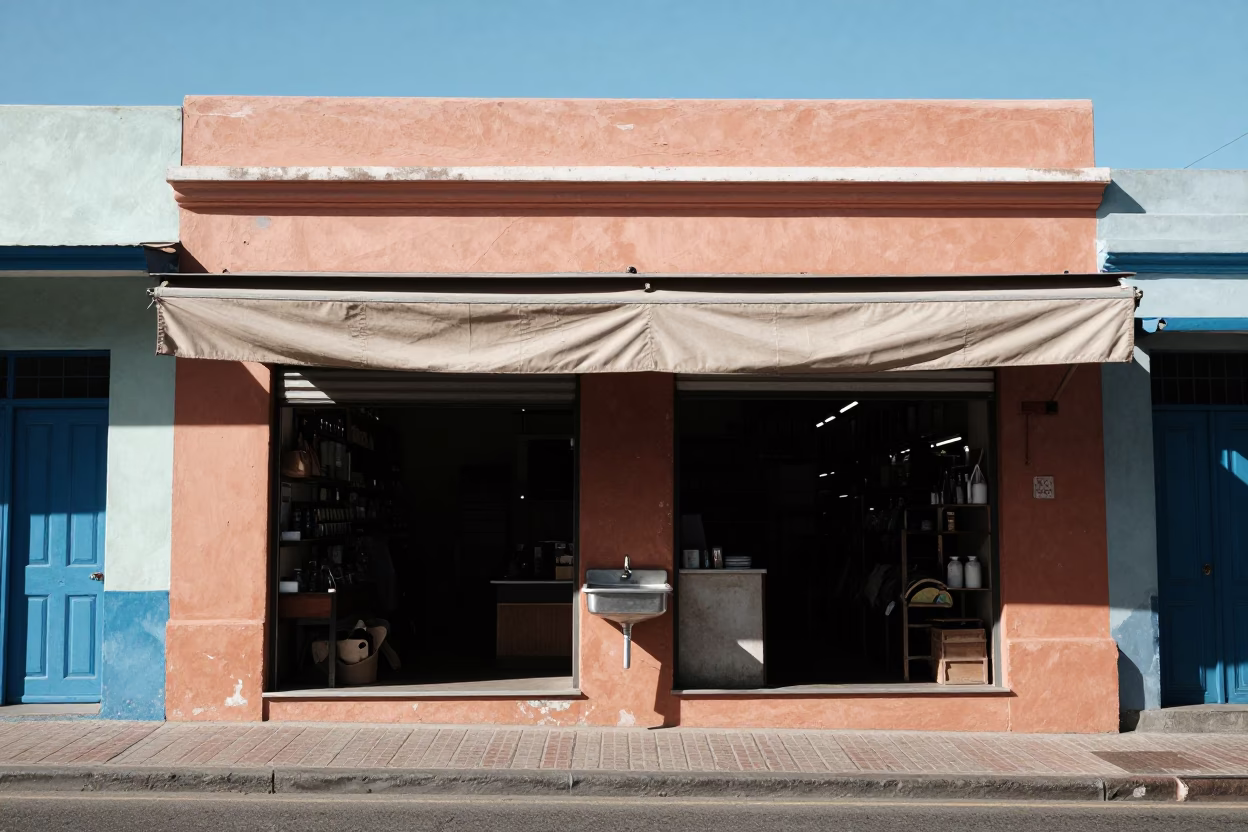Shopfront Display in Cape Town at Flat Noon Light in in Cape Town, South Africa