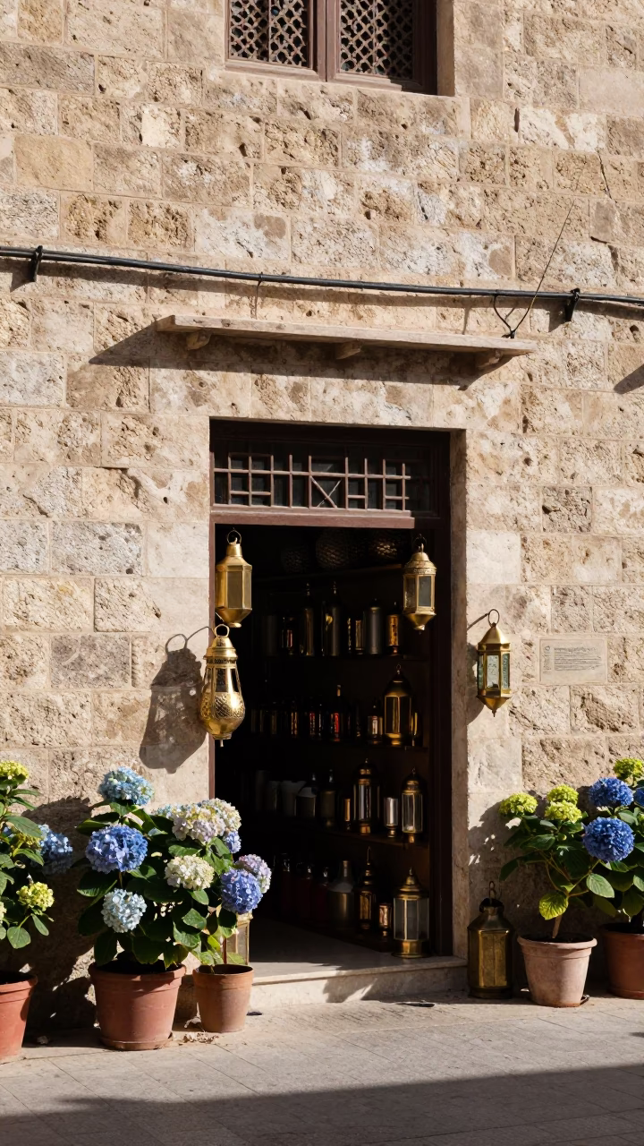 Shopfront in Muscat at Noon Light in in Muscat, Oman